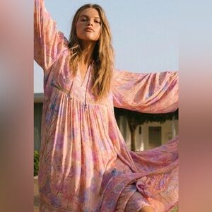 Spell Pink and Lavender Floral Maxi Dress